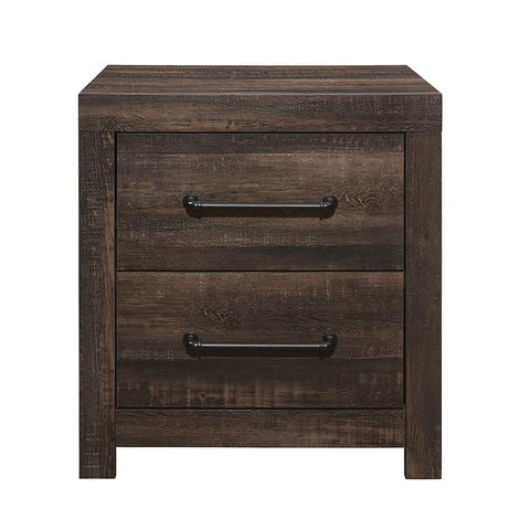 Monica - Nightstand With Spacious Drawers Bar Handles - Dark Oak