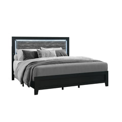 Carlos - 5 Pieces Queen Bedroom Set, Modern Design - Black