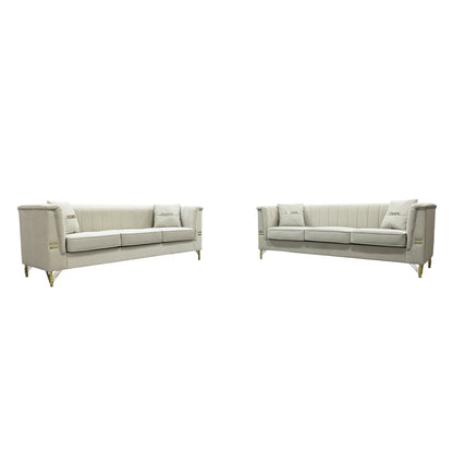 Upholstered 3 Seater Sofas Living Room Furniture (Set of 2)