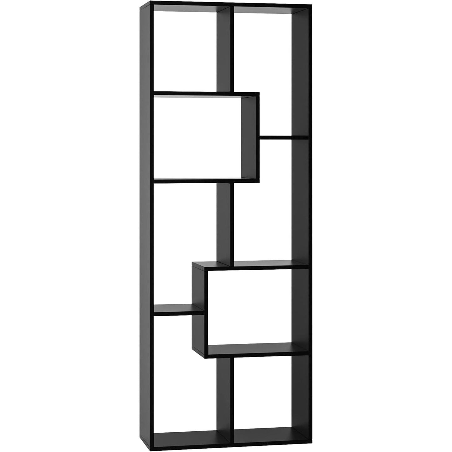 Asymmetrical Display Shelf & Bookcase, 5 Tier