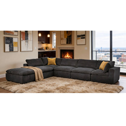 Custom Configuration Modular Sectional With Toss Pillows
