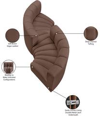 Arc - Faux Leather 4 Piece Curved Modular Sofa