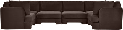 Hammond - Velvet Performance Fabric Upholstered 6 Piece U-Shaped Sectional