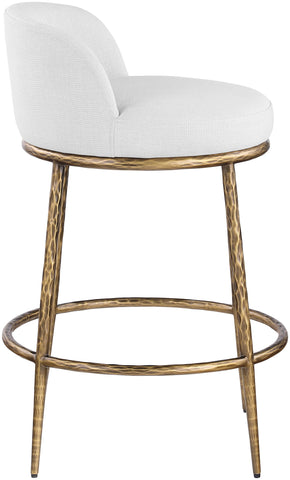 Ferro - Upholstered Counter Stool With Brushed Gold Base