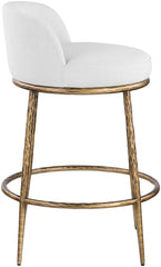 Ferro - Upholstered Counter Stool With Brushed Gold Base