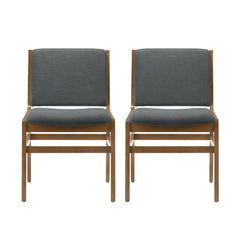 Contemporary Dining Chair Set Upholstered Fabric With Rubberwood Frame