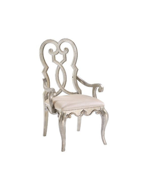 Esteban - Arm Chair (Set of 2) - Ivory Velvet & Antique Champagne