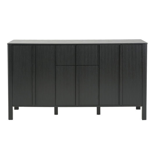 Colored Fluted Sideboard With 3 Doors And 1 Drawer