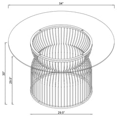 Round Dining Table Industrial Dining Table With Open Cage Base - Gunmetal