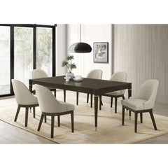 Blakely - 7 Piece Rectangular Dining Set With Extendable Table Upholstered Chairs - Ash Brown