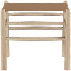 Santos - Faux Leather Upholstered Bench - Natural Frame