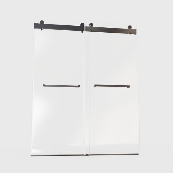 Frameless Double Sliding Soft-Close Shower Door, 3 / 8" (10Mm) Thick SGCC Tempered Glass Door, Matte