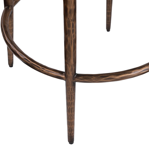 Ferro - Performance Fabric Upholstered Backless Bar Stool - Antique Bronze