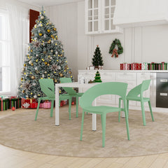 4 Piece Set Of Modern Designed Single Chairs With Long Table