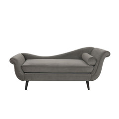 Auroral - Upholstered Chaise Lounge With Scrolled Arms And Tapered Legs