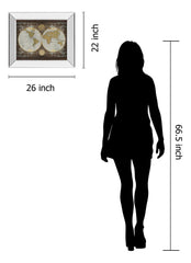 World Map By Elizabeth Medley - Mirror Framed Print Wall Art - Blue