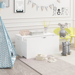 Toy Storage Organizer With Rolling Drawer, Chest With Wheels, Large Pull Out Bin For Nursery - White