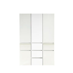 Elise - Modular Wood Closet System With Mirror In Versatile Storage Solution - White