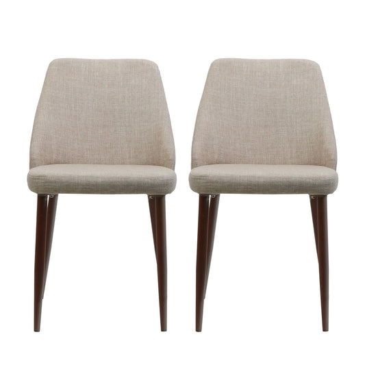Modern Dining Chair With Iron Legs And Wood Finish
