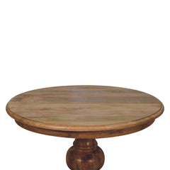 Round Turned Dining Table - Oak