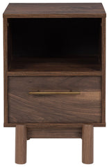 Calverson - One Drawer Night Stand - Medium - Mocha