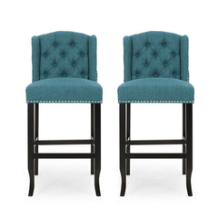 Vienna - Contemporary Fabric Tufted Wingback Counter Stools (Set of 2)