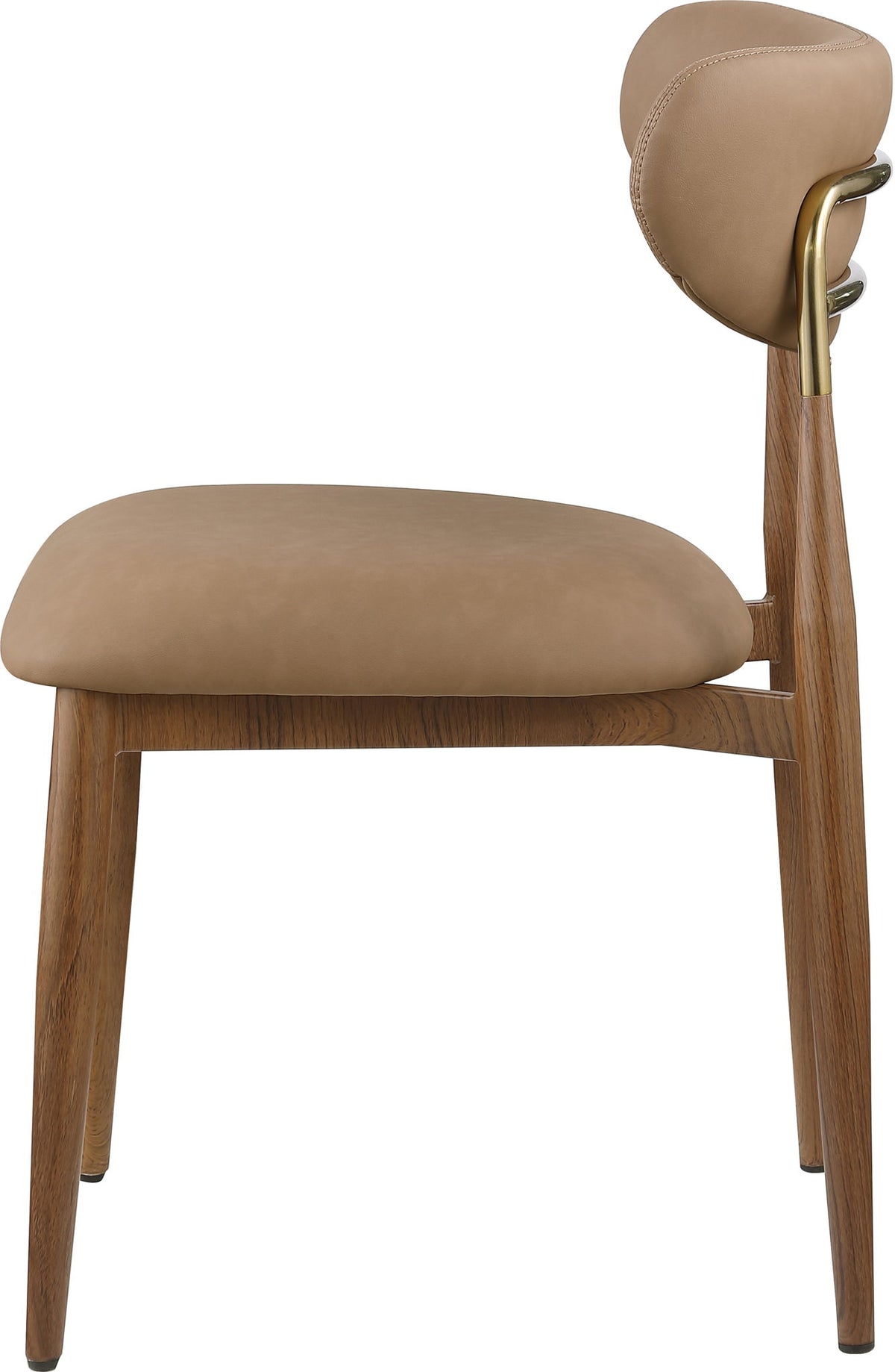 Ronda - Vegan Leather Upholstered Dining Side Chair - Walnut Legs