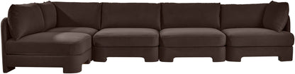 Hammond - Velvet Performance Fabric Upholstered 5 Piece L-Shaped Sectional