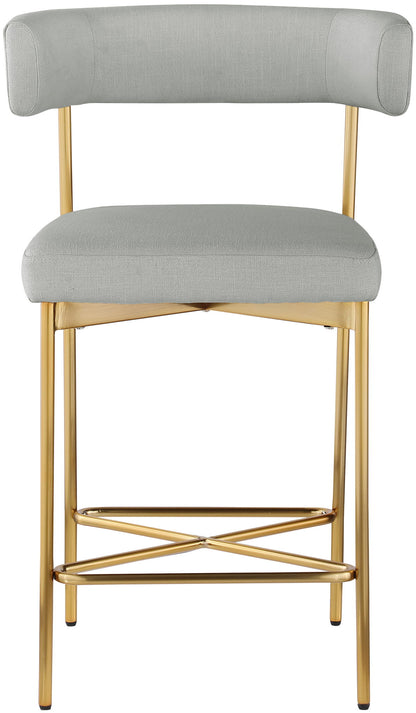 Rivage - Durable Stool With Gold Frame (Set of 2)