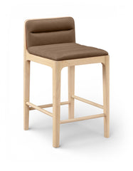 Ellis - Vegan Leather Upholstered Counter Stool (Set of 2) - Natural Base