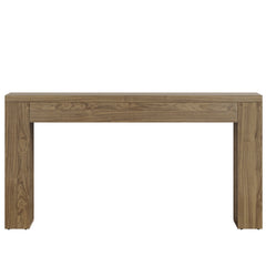 Console Table With Vertical Slat Legs For Entryway - Rustic Brown