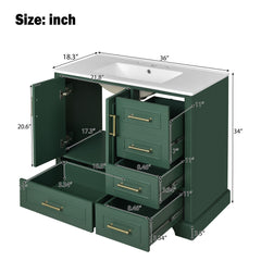 Traditional Bathroom Vanity With Soft Close Doors And Drawers