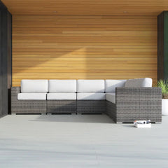 Luxurious Wicker Patio Sectional With Weather Resistant Sunbrella Cushions