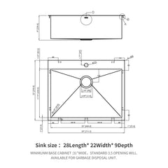 Stainless Steel Drop In Kitchen Sink, Topmount