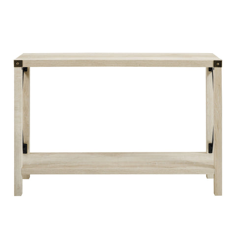 Farmhouse Metal X Table With Lower Shelf