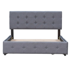Upholstered Platform Bed With Classic Headboard And Drawers, No Box Spring Needed