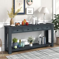 Hearth & Haven Clara - Console Table With Storage Drawers And Bottom Shelf