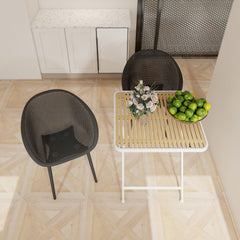 2 Pack Lounge Chair Set & Folding Square Table