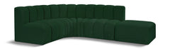 Arc - Boucle Fabric 5 Piece Corner Modular Sofa