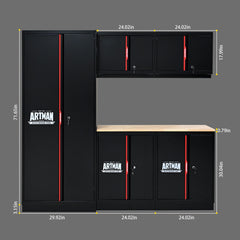 Steel Filing Cabinet With Compartments For Office Use, Storage, File Storage, Archives, And High And Low Cabinets - Black / Red