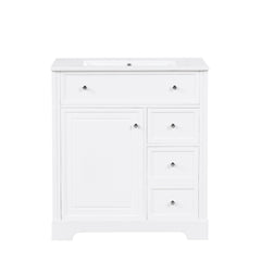 Bathroom Vanity With Sink Top, Cabinet With Door And 2 Drawers - White