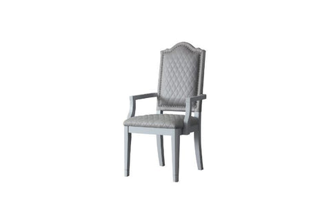 House Marchese - Arm Chair (Set of 2) - Two Tone Gray Fabric & Pearl Gray