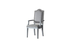 House Marchese - Arm Chair (Set of 2) - Two Tone Gray Fabric & Pearl Gray