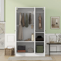 3 Door Shutter Wardrobe With Shelves