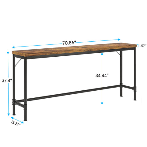 Tribesigns - Extra Long Console Table - Brown / Black