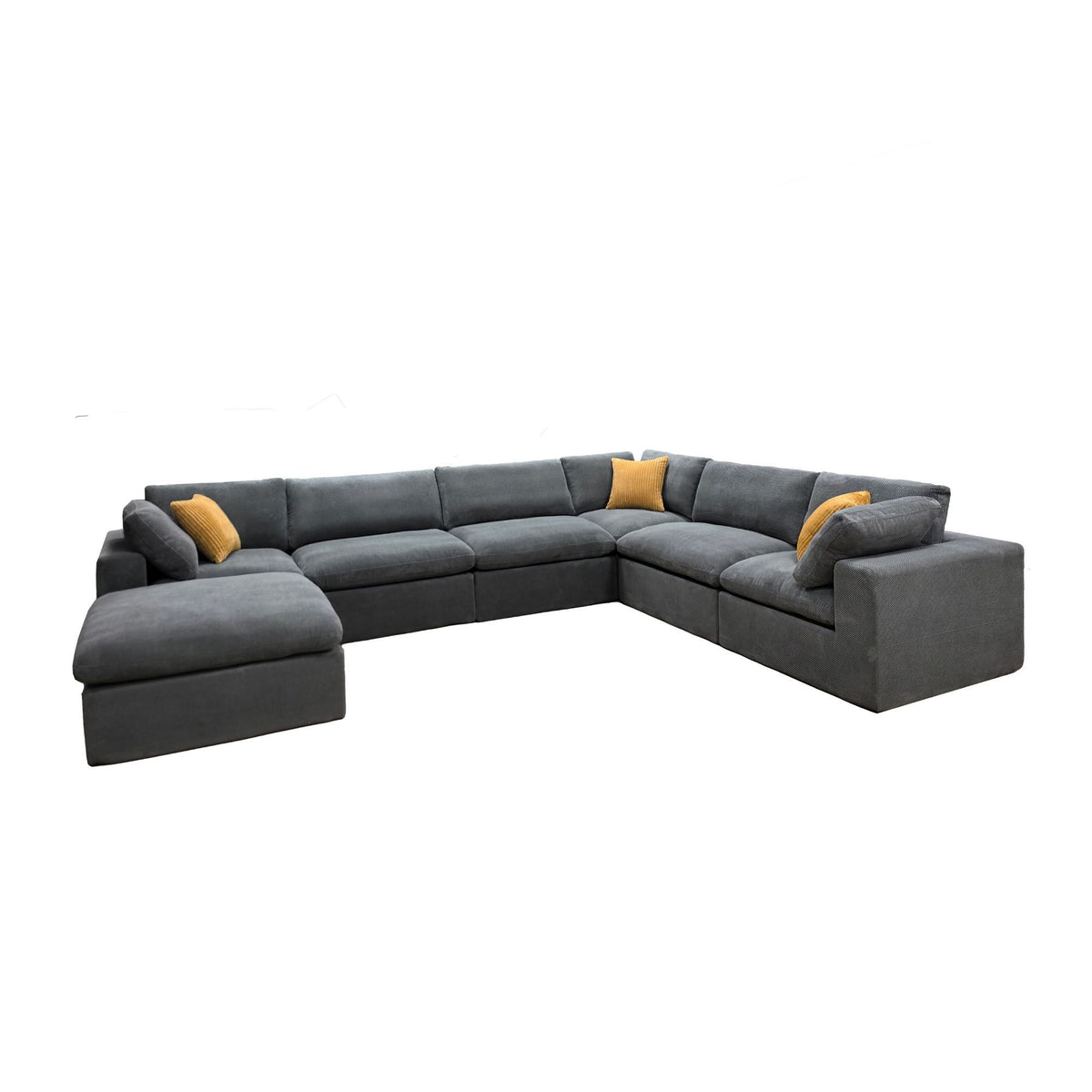 Custom Configuration Modular Sectional & Toss Pillows
