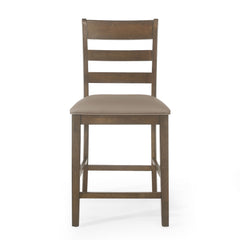 Farmhouse Upholstered Wood Counter Stools
