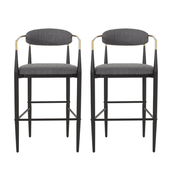 Upholstered Bar Stools With Backs For Kitchen Island (Set of 2)