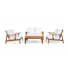 4 Piece Outdoor Sofa Set With Cushions And Coffee Table
