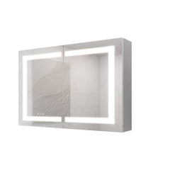 Medicine Cabinet With LED Vanity Mirror, Anti-Fog, Waterproof, Dimmable With Touch Switch